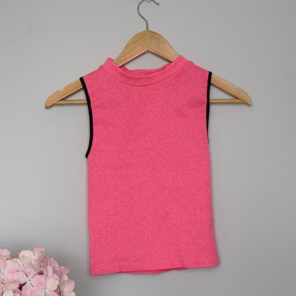 🌏 Prime Cut - Neon Pink Ribbed Sleeveless Top - One Size - Picture 1 of 5